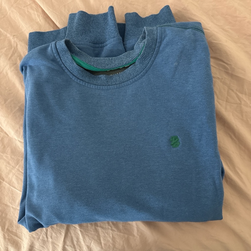 Izod Blue Crewneck Sweater with Green Accent